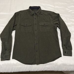 Grizzly Mountain Men's Button-up Chamois Cloth Flannel Shirt Gray Size M Cotton